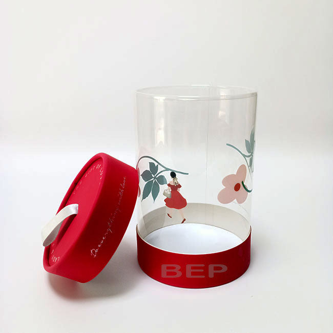 Custom Printed Plastic Container with paperboard lid and base