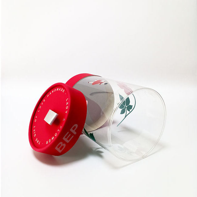 Custom Printed Plastic Container with paperboard lid and base