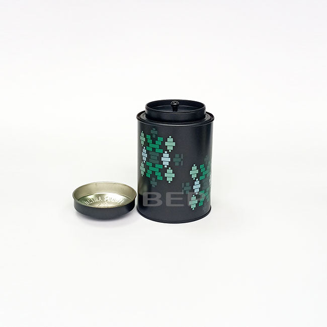 Wide Black Tin with Non-Sealed Inner Lid for Easy Access