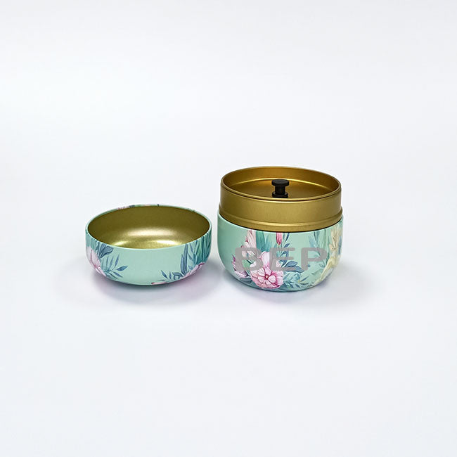 Elegant Floral Cylinder Tins – Removable Inner Lid Convenience