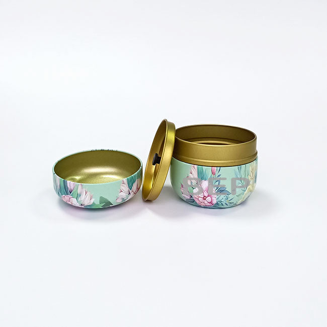 Elegant Floral Cylinder Tins – Removable Inner Lid Convenience