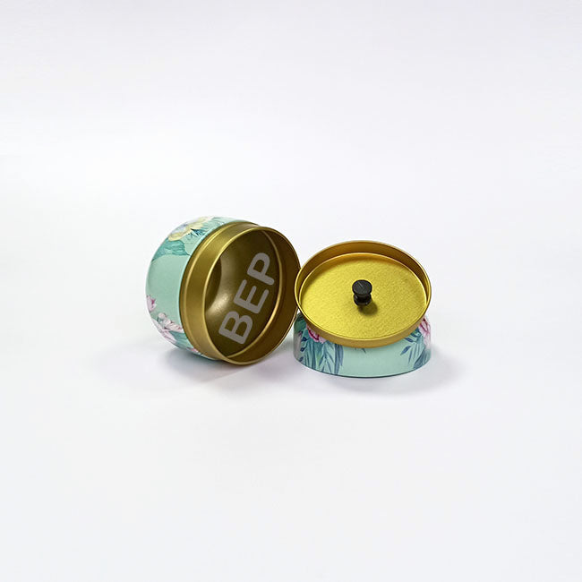 Elegant Floral Cylinder Tins – Removable Inner Lid Convenience