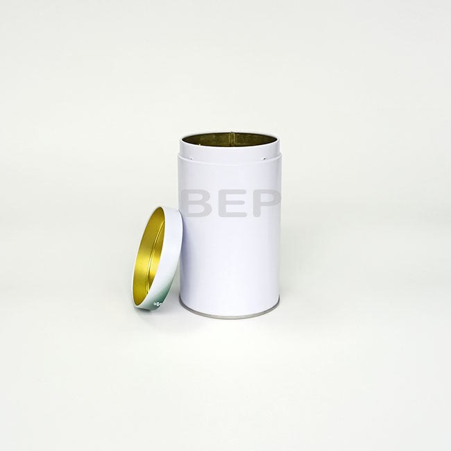 Minimalist White Tin Box with Custom Print