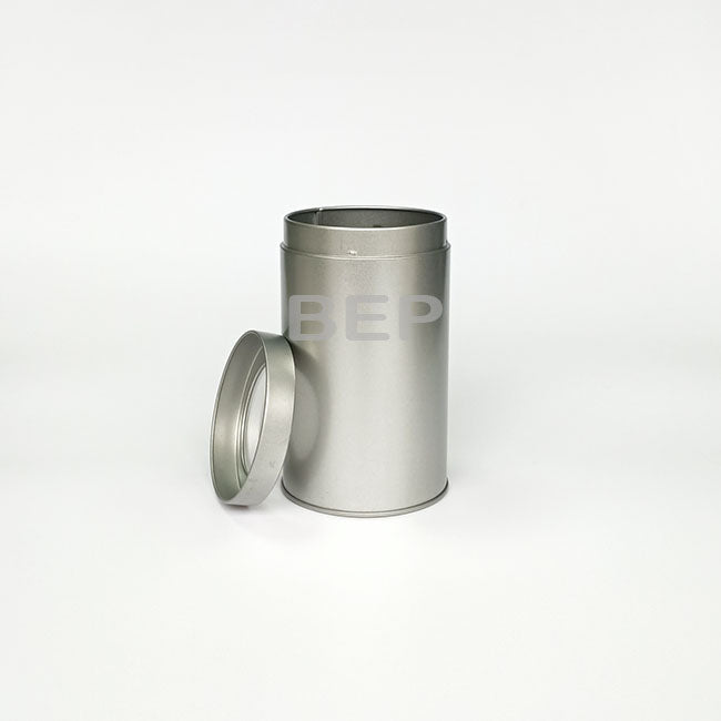 Industrial Aluminum Gray Tin with Window Lid