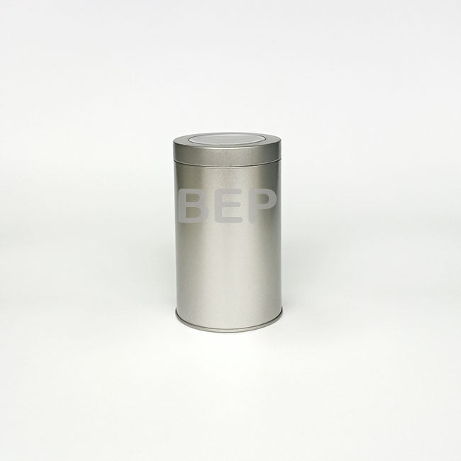 Industrial Aluminum Gray Tin with Window Lid