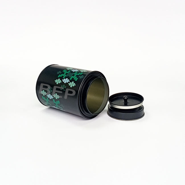 Wide Black Tin with Non-Sealed Inner Lid for Easy Access