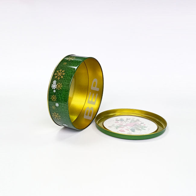 Forest Green Large Windowed Biscuit Tin