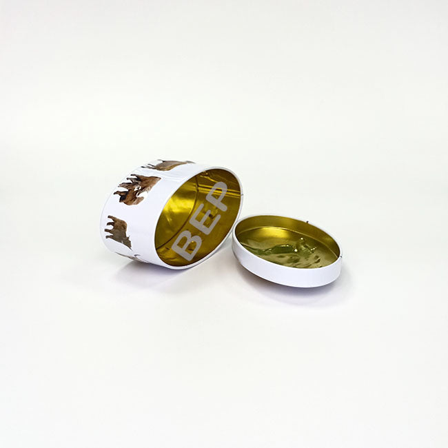 White Oval Screw Top Metal Tin for Specialty Goods