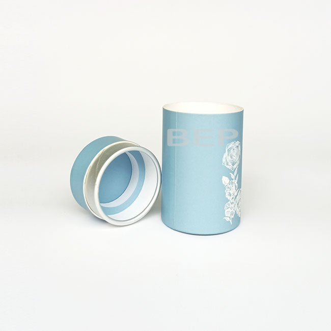 Elegant Light Blue Paper Tube Packaging for Fragrance &amp; Wellness Brands
