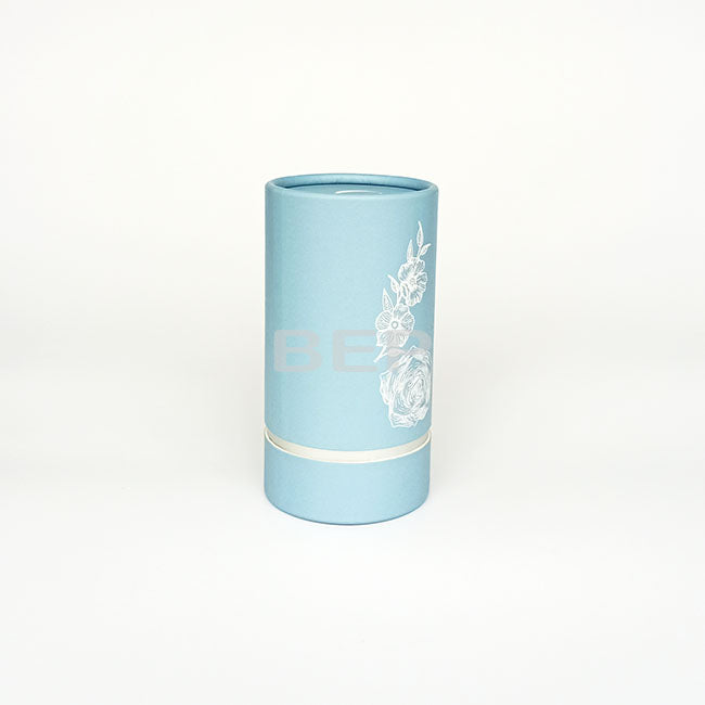 Elegant Light Blue Paper Tube Packaging for Fragrance &amp; Wellness Brands
