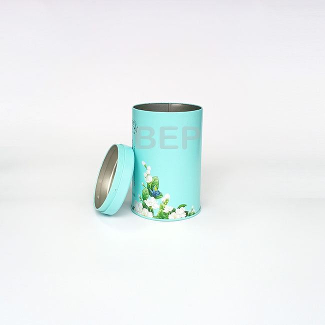 Elegant Light Cyan Storage Tin for Tea & Coffee