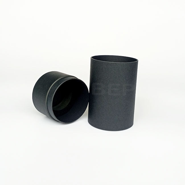 Sleek Black Paper Tube Packaging for Cosmetics &amp; Wine Gifts