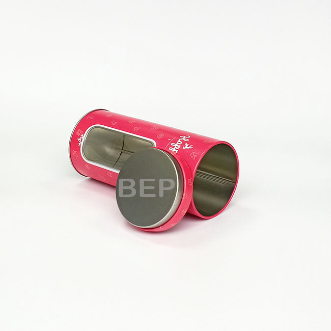 Festive Red Windowed Cookie Tin