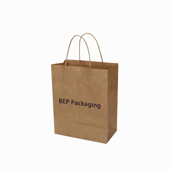 Customized kraft shopping bags with brand logo