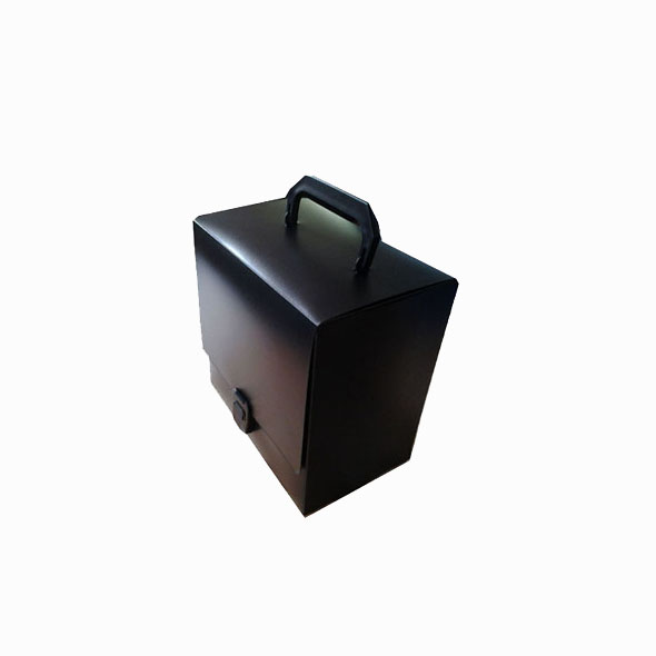 Black frosted PP box with handle and snap fastener